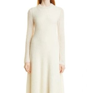 Vince Long Sleeve Rib Alpaca & Merino Wool Blend Sweater Dress